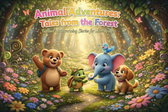 design cute children book animal characters for storybooks and 3d animal