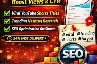 optimize your youtube shorts SEO and viral titles, hashtags