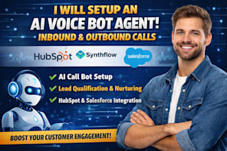setup ai voice bot ageent inbound outbound call hubspot crm synthflow salesforce