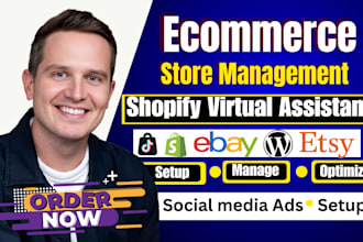 be your ecommerce  management virtual assistant shopify VA, etsy VA, ebay VA