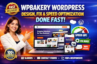 design wpbakery wordpress website redesign website fix bugs speed optimization