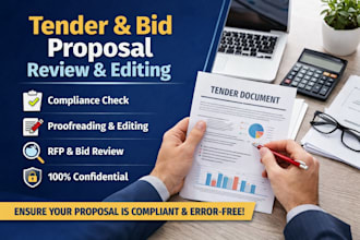 review, edit, and proofread your tender, bid, or rfp proposal for compliance