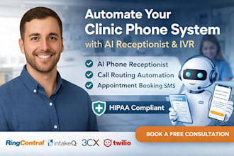 setup ringcentral simple practice ai receptionist IVR hipaa intakeq healthcare