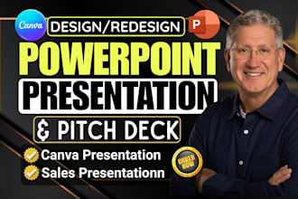 design, redesign, improve powerpoint presentation canva presentation pitch deck