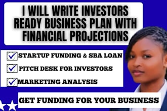 create professional business plan pitch desk financial model investors bank loan