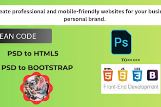 do convert psd to html website design using html css jquery bootstrap