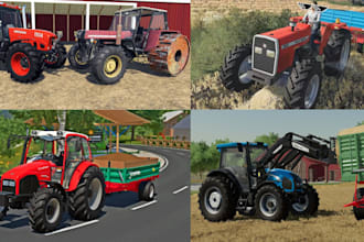 model construction equipment, tractor, vehicles for farming simulator
