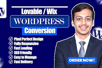 professionally convert lovable to wordpress and wix to wordpress