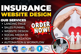 design insurance website, health, life insurance, auto, home insurance website