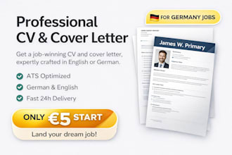 write a professional ats resume and cover letter for your job application