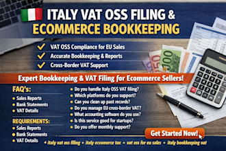 handle italy vat oss filing, bookkeeping and tax compliance for ecommerce