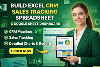 build excel CRM sales tracking spreadsheet google sheet chart pipeline dashboard