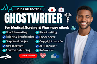 write medical ebook, health fitness,medical illustration, pharmacy, ebook writer