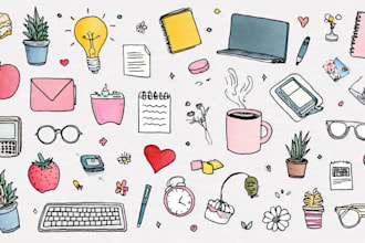 draw doodle illustrations for website, ui, and icons