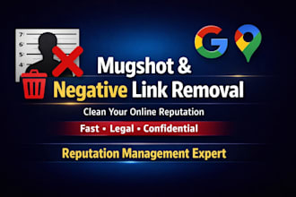 remove mugshots, negative search results and bad google maps links legally