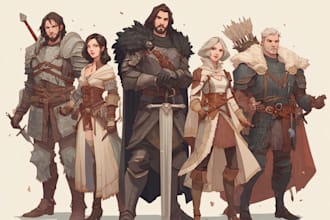 draw custom dnd party characters for dnd and pathfinder