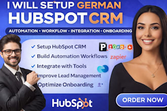 setup german hubspot crm automation workflow integration landing page onboarding