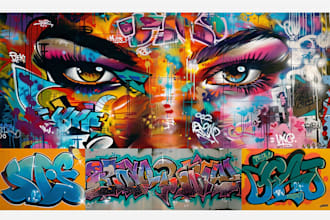 illustrate amazing custom graffiti, wall arts or murals