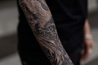 create a tattoo design of tattoo sleeve
