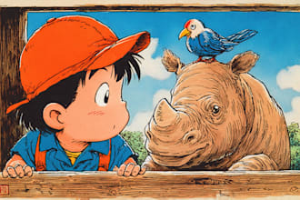 draw cute cartoon or animal illustration