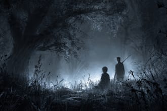 draw dark art illustration with engraving style