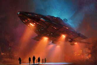 draw custom spaceship sci fi steampunk nft
