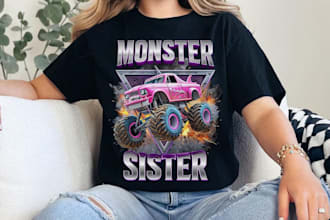 create high quality t shirt monster trucks logo