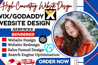 wix website wix redesign, sales funnel godaddy website, squarespace website, wix