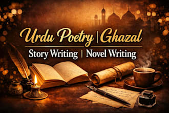write urdu poetry, ghazal and emotional stories
