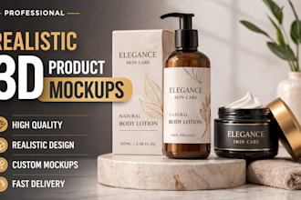 design realistic 3d product and packaging mockups