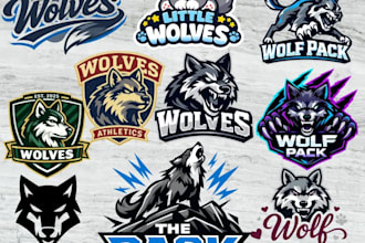 make esport wolves wolf mascot logo
