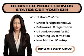 register your US llc in wyoming, texas, new mexico apply for non resident ein