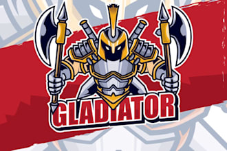 create high quality mascot warrior gladiator logo