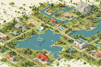 design vector or isometric map illustration
