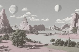 do dnd fantasy sci fi character or landscape illustration