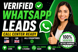 provide verified whatsapp leads for call centers