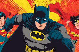 draw a superhero pop art portrait