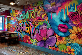 create custom graffiti art designs murals and wall arts