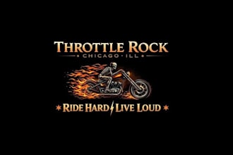 design unique throttle rock logo