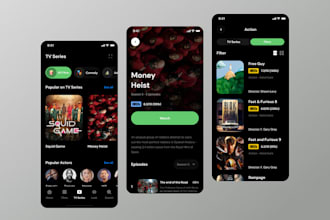build music streaming app, live tv app, video sharing app, smart tv app