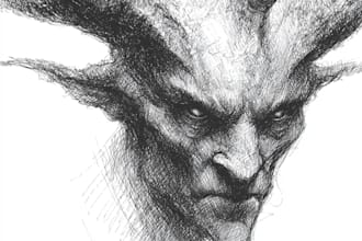 draw fantasy monster or horror character illustration
