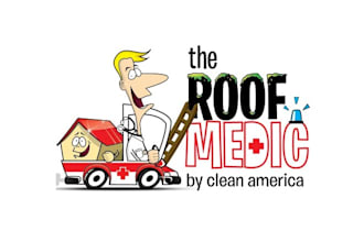 create surprising logo for the roof medic by clean america