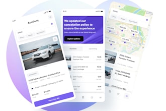 develop car auction website, car dealership app, carpooling app, car rental app