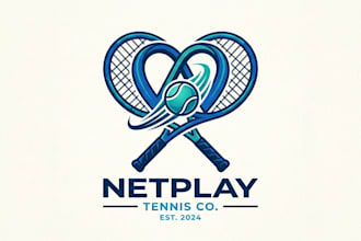 design a dynamic and unique tennis rackets logo for your brand