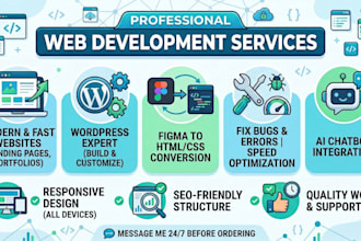 build websites, fix bugs, figma to HTML, ai integration
