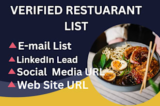 do restuarant lead ganaration with verified email list