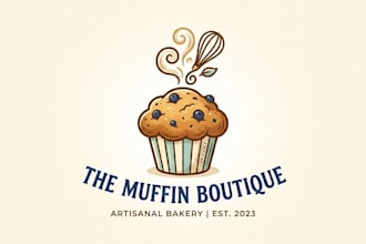 design a cute and delicious muffin logo for your brand