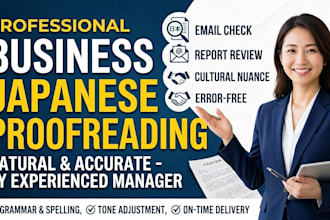 proofread and perform quality assurance for your business japanese