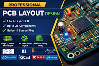 design schematic and pcb layouts in eagle,kicad, easyeda and proteus