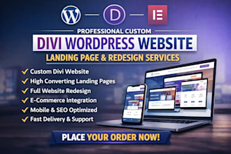 design custom divi wordpress website, landing page or redesign with divi theme